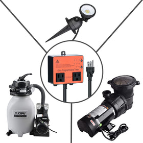 Ortis timer controls landscape lights for convenient evening ambiance.