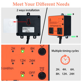 Ortis timer installed outdoors beside pool equipment for easy access.