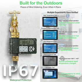 Ortis timer with IP67 sealing for wet weather reliability.