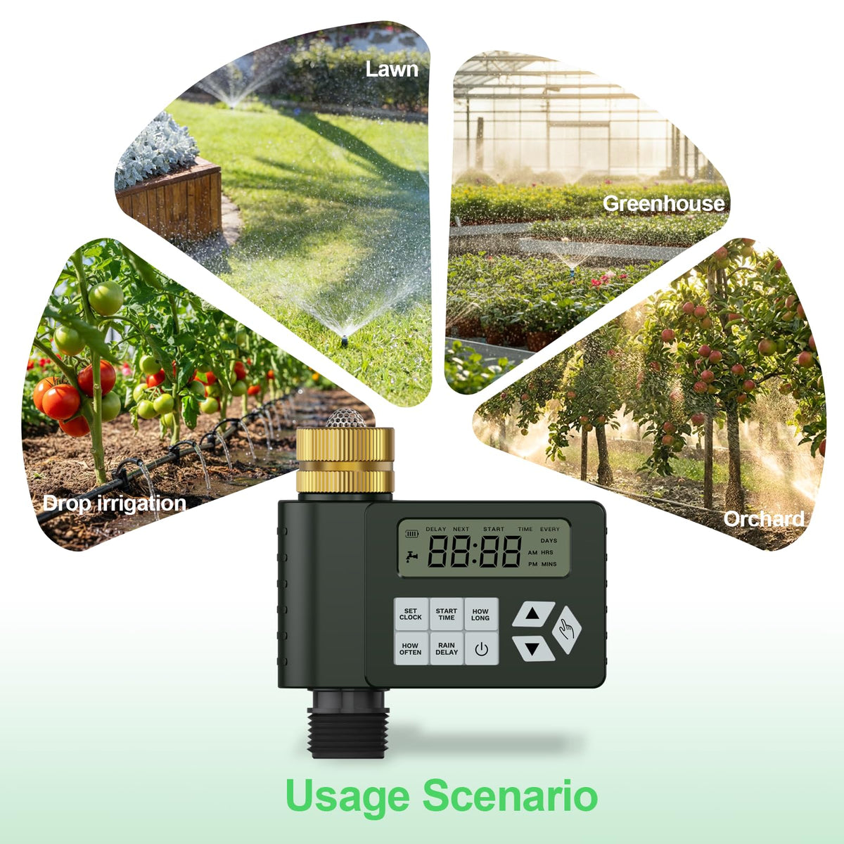 Ortis timer stainless steel filter reduces clogs for smooth operation.