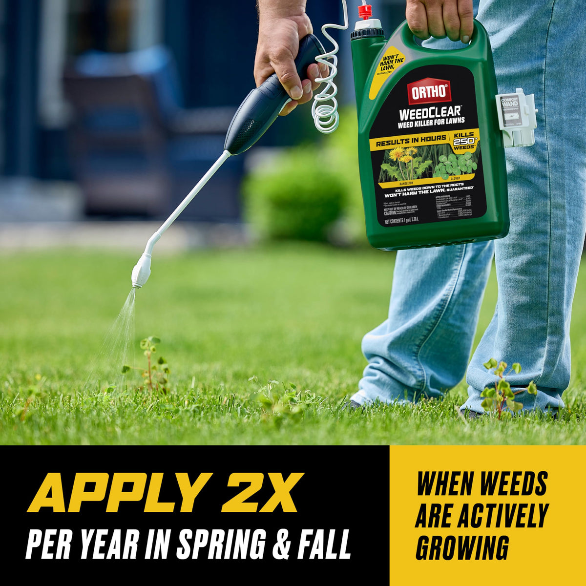 Ortho WeedClear lawn compatibility guide showing grasses listed