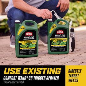 Ortho WeedClear treated lawn area drying after application