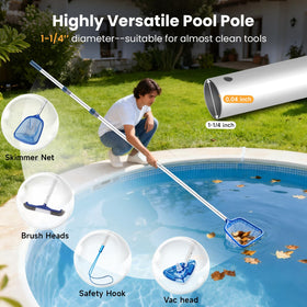 Orvella pool pole aluminum build resists rust for long-term use