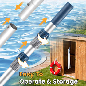 Orvella pool pole non-slip handle provides secure grip when wet