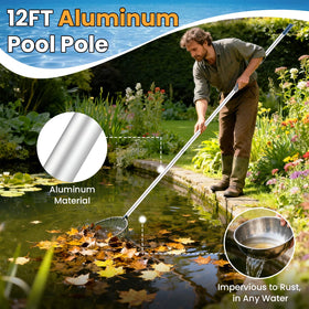 Orvella pool pole telescopic range adjusts length for pool depths