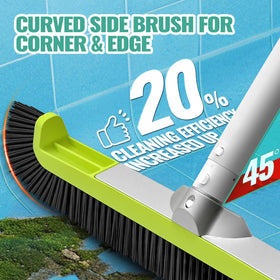 Tile, fiberglass, and vinyl pool surfaces cleaned with OSAMEDA brush head without damage.