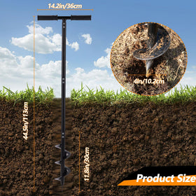 Oscorna 2-in-1 hand auger twist tiller for easy soil loosening.