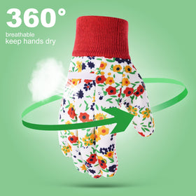 OSDUE toddler yard gloves with bright floral patterns for easy spotting.