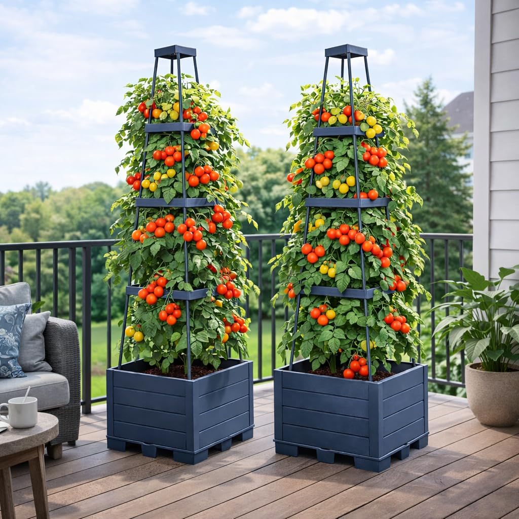 osgevei adjustable trellis height supports cucumbers, beans and flowers