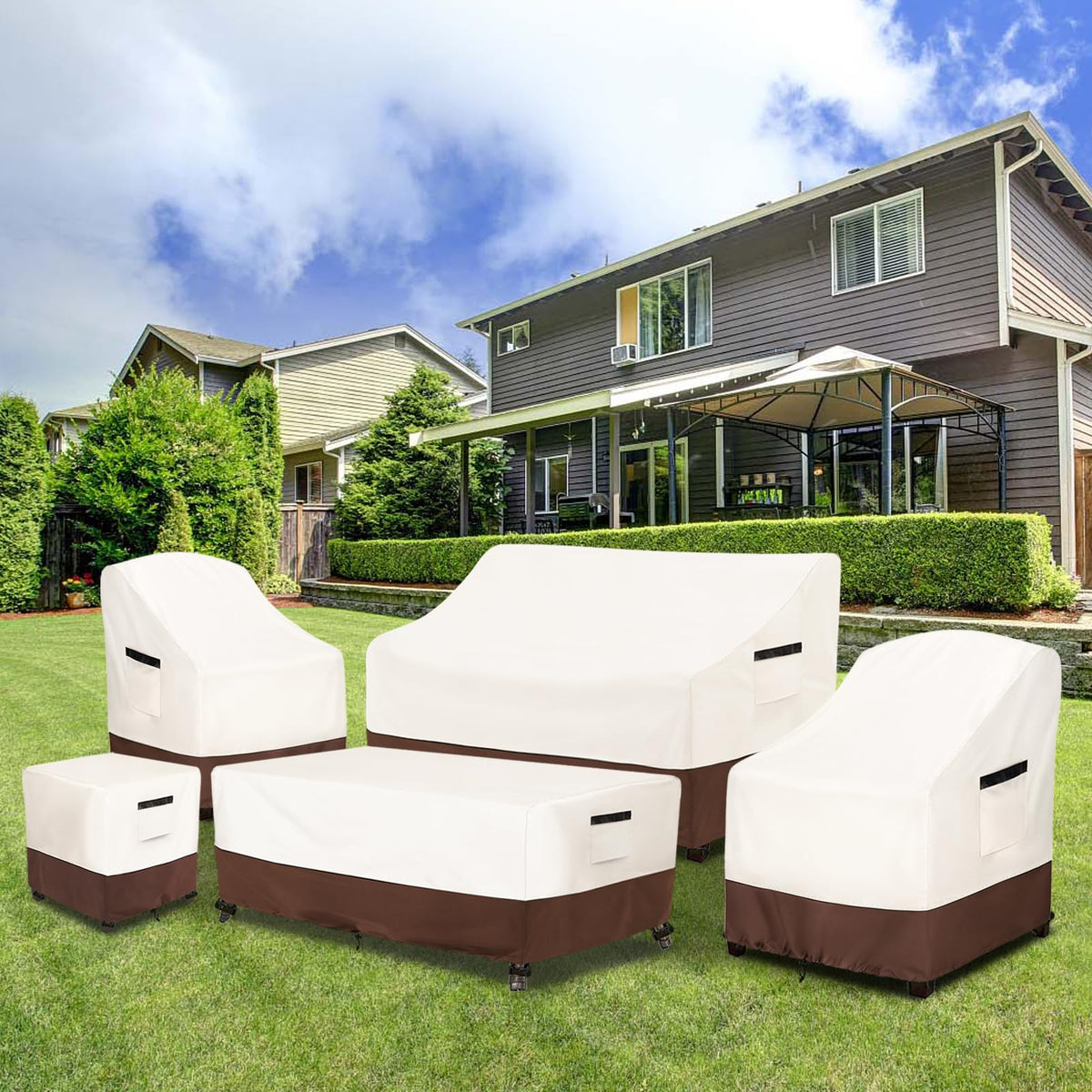 Osileyo Adirondack chair cover packaged with storage bag included.