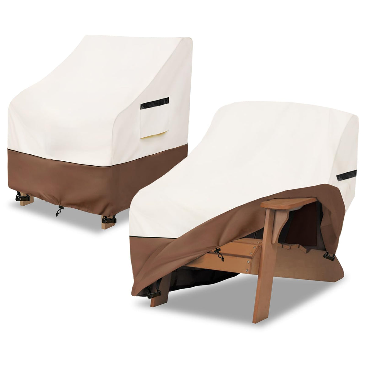 Osileyo Adirondack chair cover waterproof exterior view protects chairs from rain and sun.