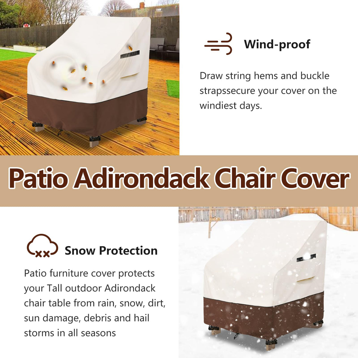 Osileyo Adirondack chair cover quick cleaning with a wipe-down.