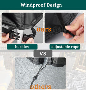 Oslimea patio cover guards against rain and frost for year-round use.