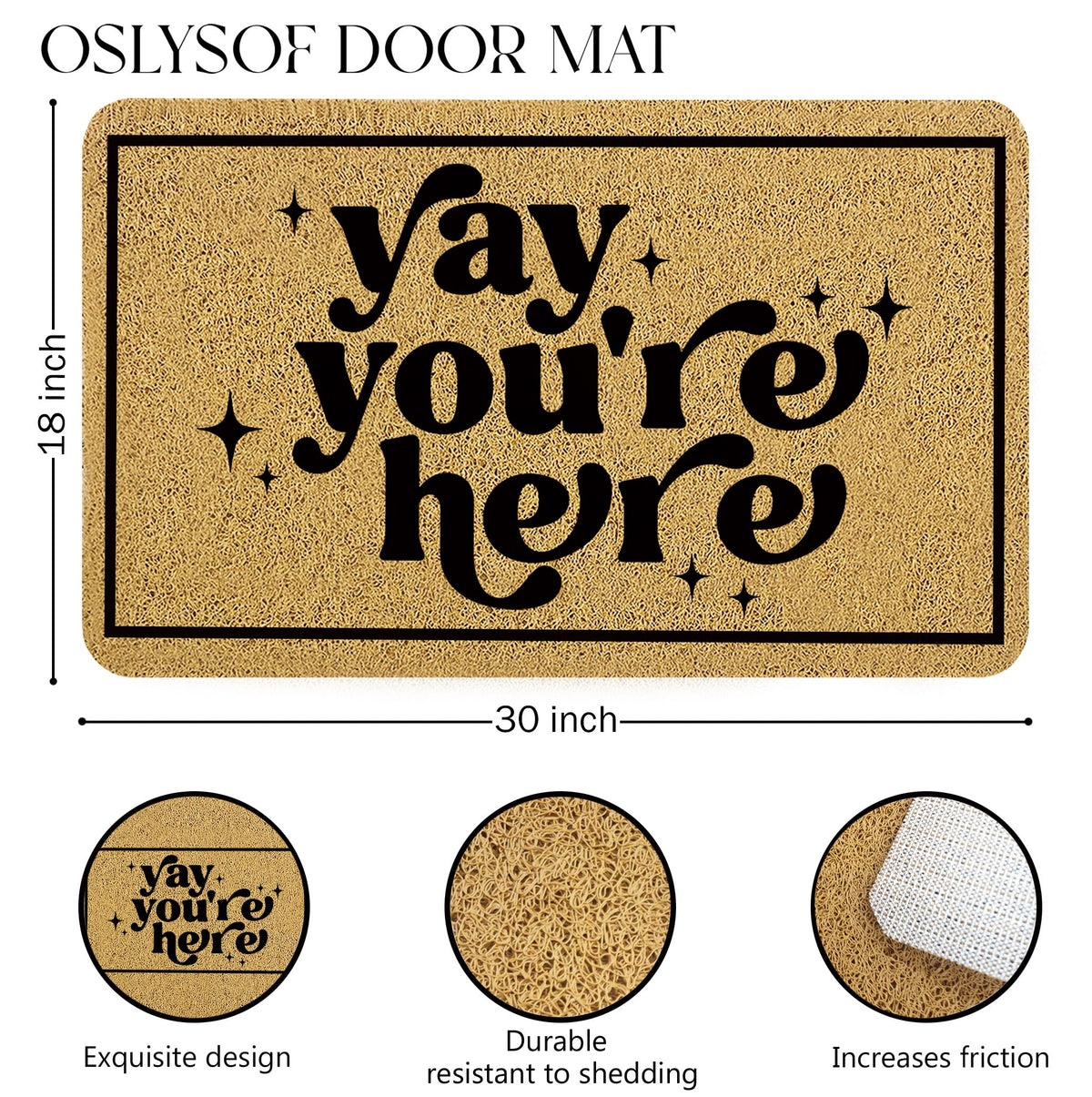 OSLYSOF cheerful welcome mat brightens entryways while catching dirt