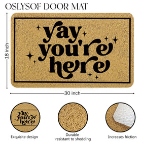 OSLYSOF cheerful welcome mat brightens entryways while catching dirt
