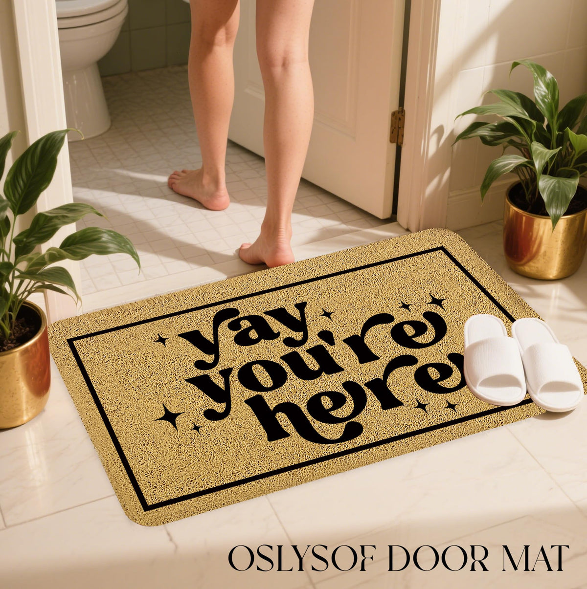 OSLYSOF dirt-trapping mat helps keep floors cleaner after outdoor guests