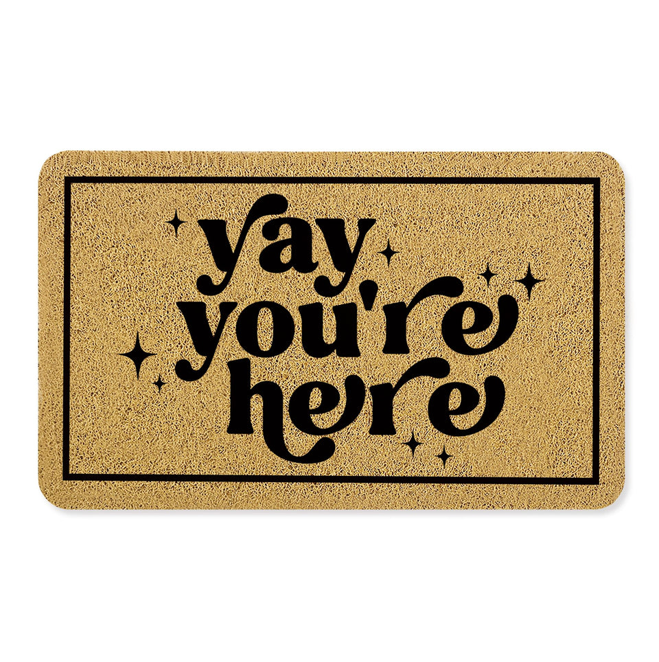OSLYSOF funny welcome doormat for front door with cheerful design and dirt-trapping action