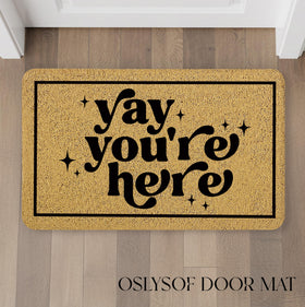 OSLYSOF door mat for indoor outdoor use adds personality to entryways