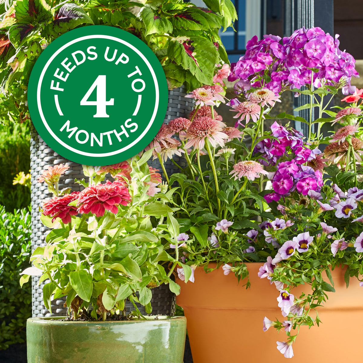 Osmocote Smart-Release container highlights long-lasting garden nutrition.