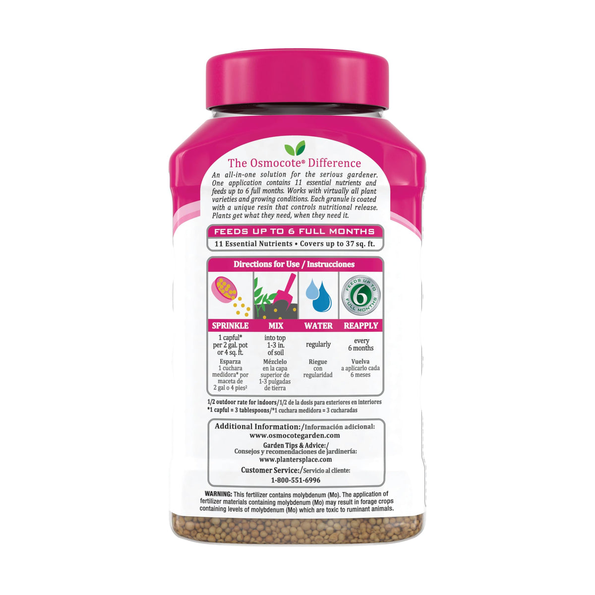 Osmocote provides up to six months of continuous feeding.