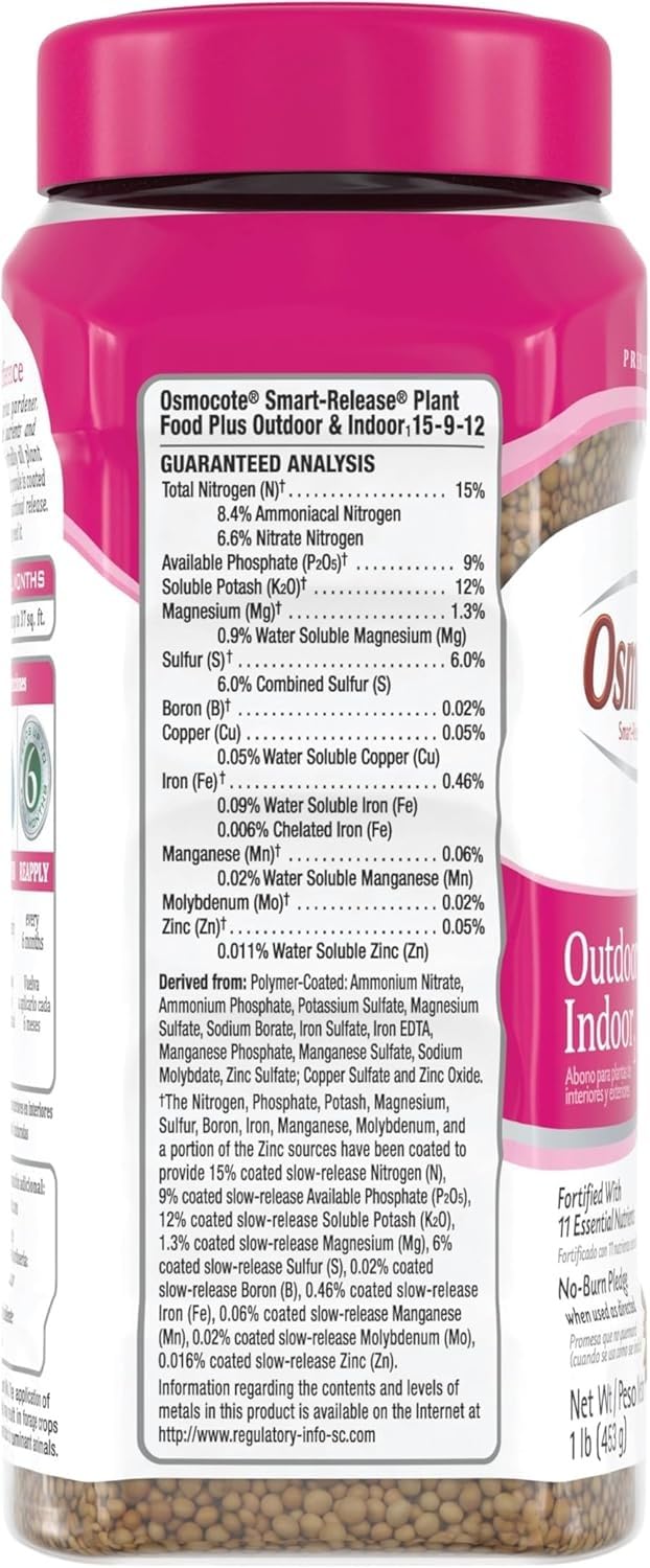 Osmocote Plus in healthy potted plants promoting steady growth.