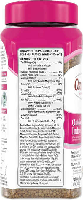Osmocote Plus in healthy potted plants promoting steady growth.