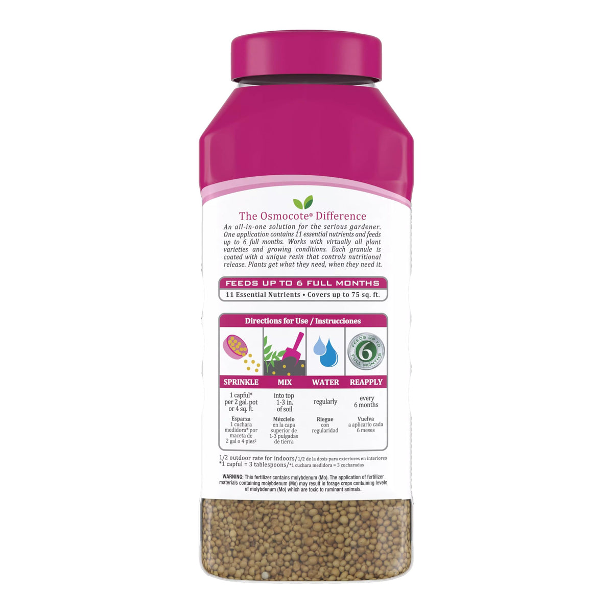 Osmocote Smart-Release plant food used in containers and beds for versatile feeding.
