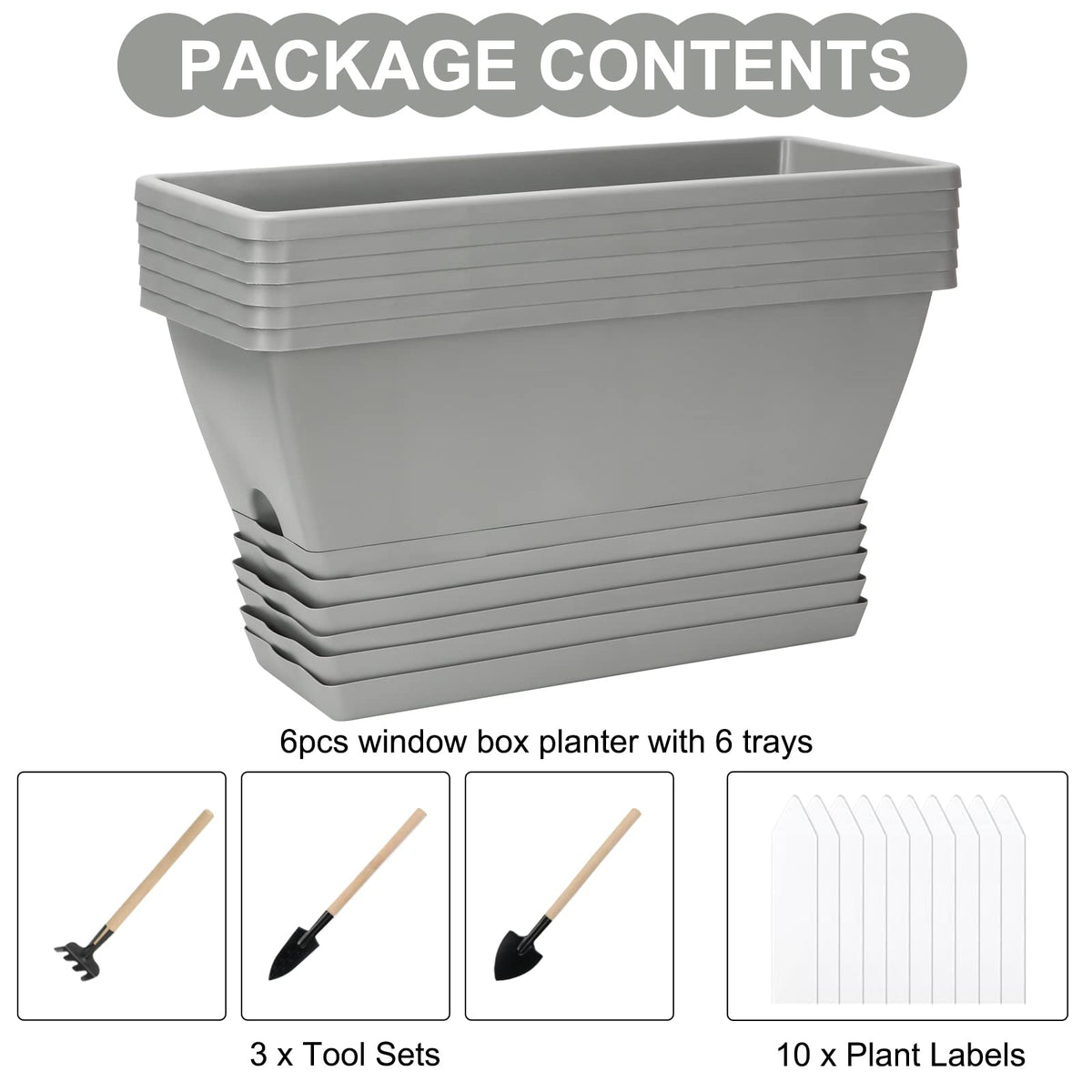 OSMOFUZE light gray window box planter blends with any decor