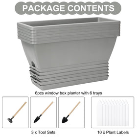 OSMOFUZE light gray window box planter blends with any decor