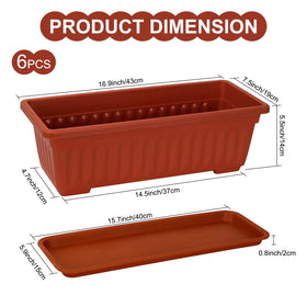 OSMOFUZE rectangular planter shows raised feet and drainage holes for airflow.