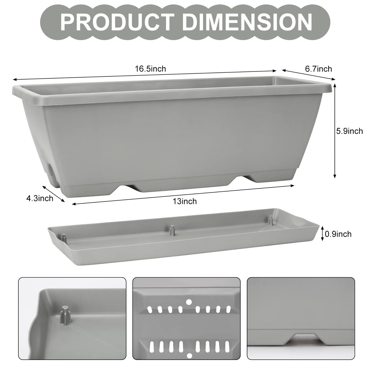 OSMOFUZE rectangle planter showcases a modern, space-saving shape