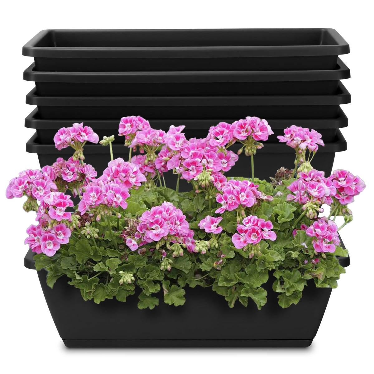 OSMOFUZE window box planter 6-pack 17-inch for compact windowsill gardening.