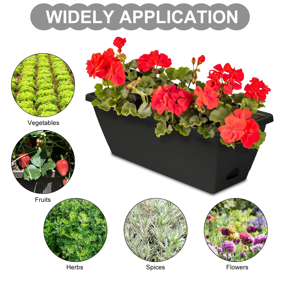 OSMOFUZE window box planter made of durable plastic for long-lasting use.