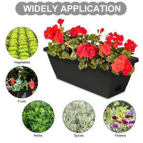 OSMOFUZE window box planter made of durable plastic for long-lasting use.