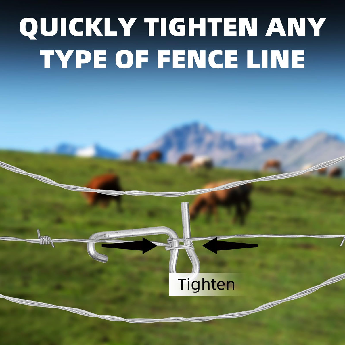 OSROENE barbed-wire tightener tool in action on sturdy fence