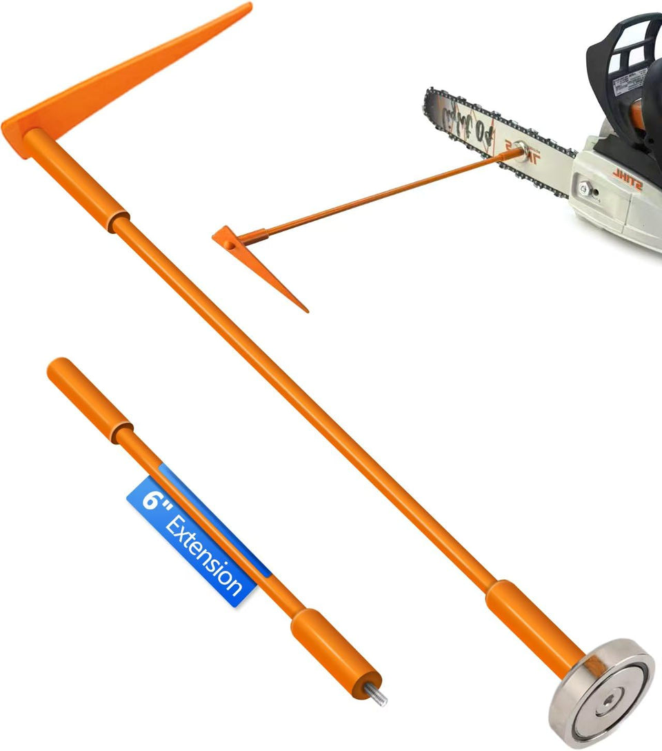 OSROENE firewood measuring tool 16-inch on saw bar demonstrates quick log sizing