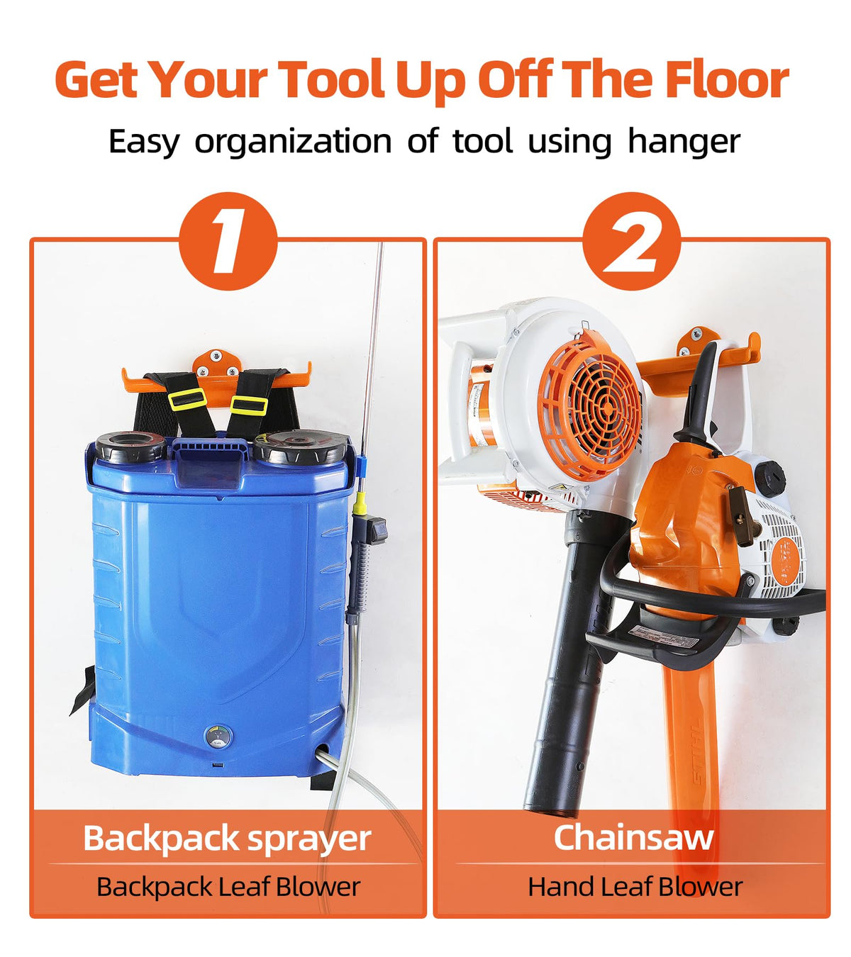 OSROENE heavy-duty chainsaw wall mount supports robust equipment securely.