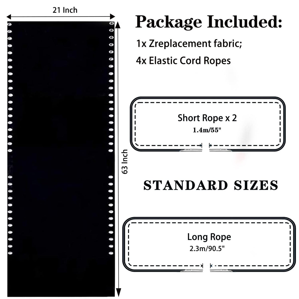 Ostlttyn replacement cord kit with four pieces for secure, elastic support.