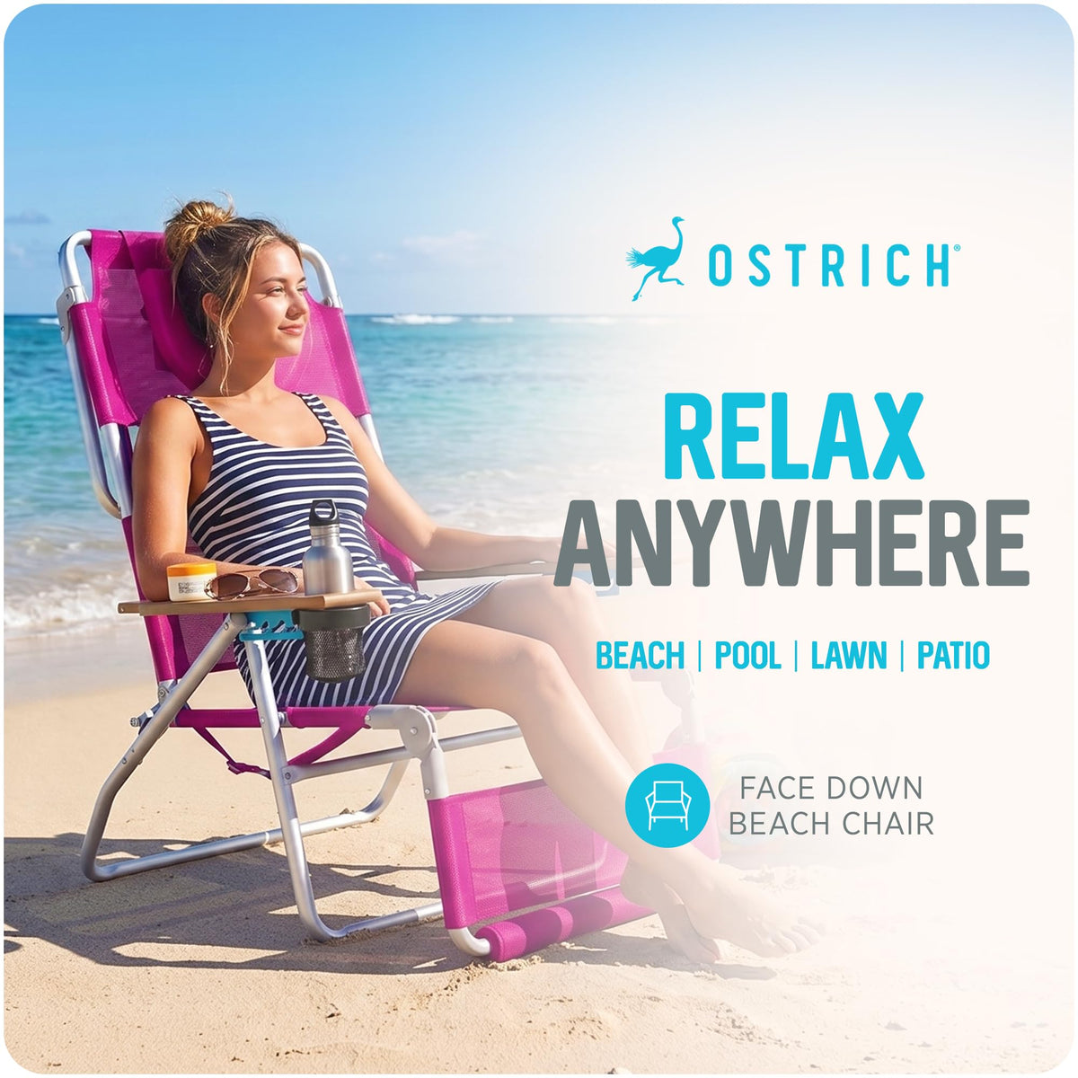 Ostrich Original 3N1 lightweight aluminum frame for durable portable seating