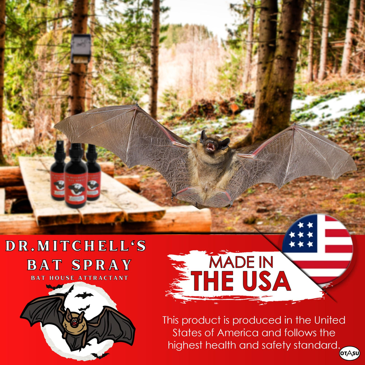 OTASU bat spray made in USA for quality and safety