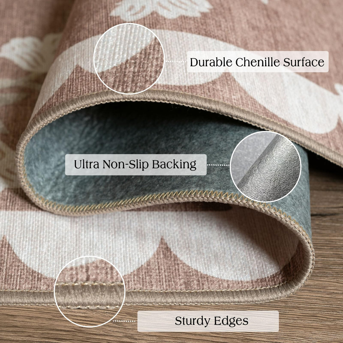 Othilic front door mat with scalloped edge adds vintage charm to your porch.