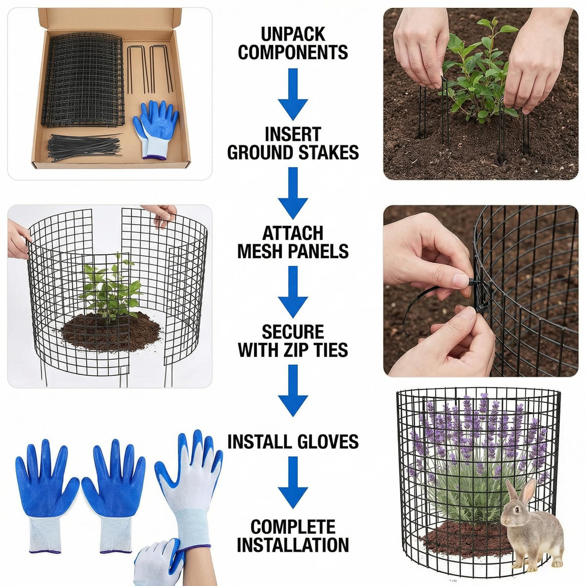 OTKLLBB cable ties help fasten mesh for a stable barrier