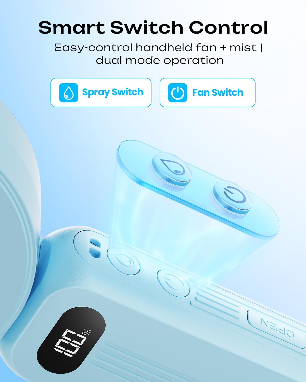 Otlonpe versatile design works as desktop or handheld cooling.