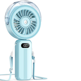 Otlonpe handheld misting fan with water mist for quick cooling.