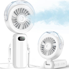 Otlonpe handheld misting fan with 40ml tank for instant cooling on the go.