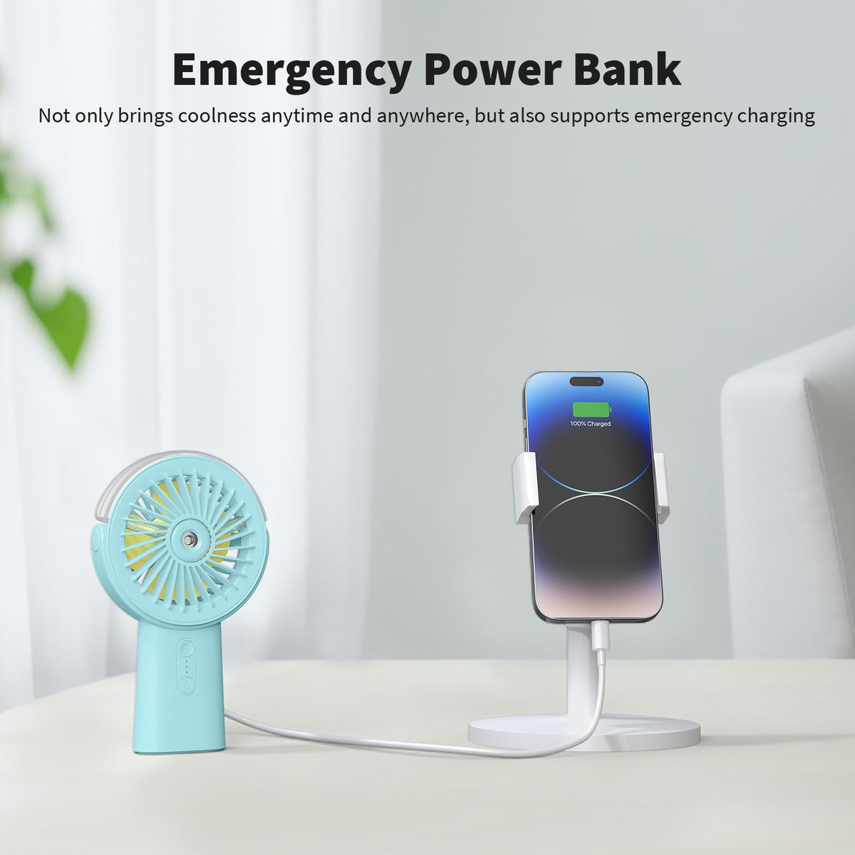 Otlonpe Misting Fan base stand provides stable desk cooling