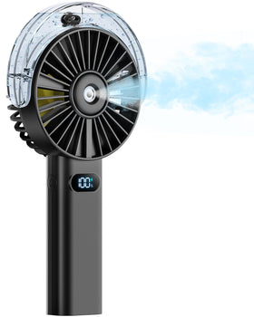 Otlonpe misting fan front view showing compact, portable cooling for outdoor use