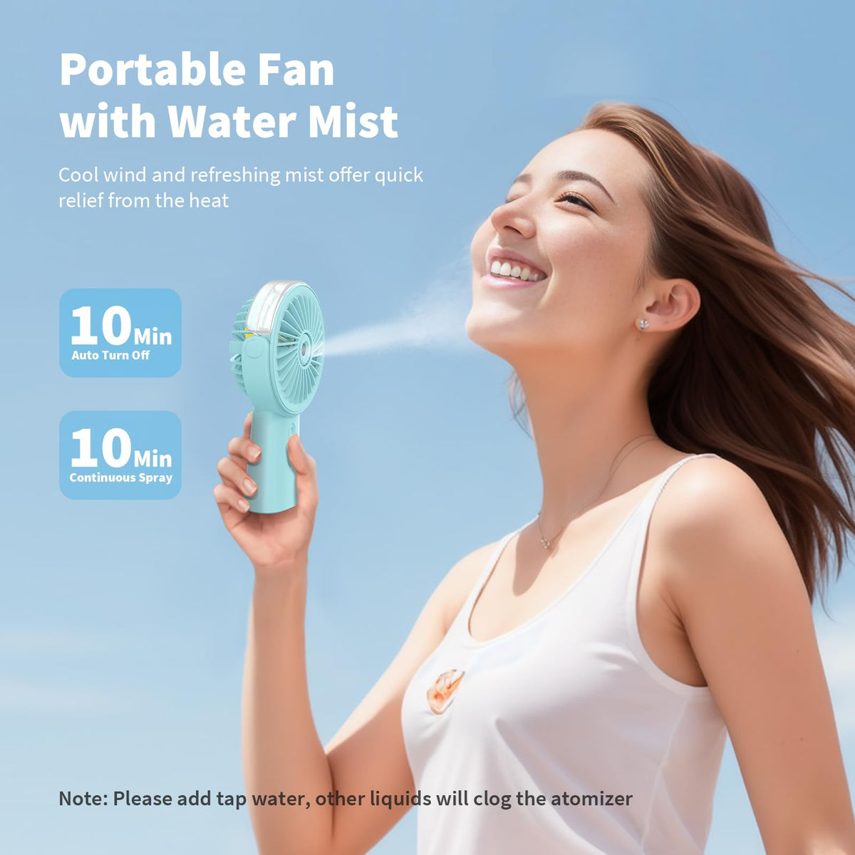 Otlonpe Misting Fan mist spray provides refreshing mist with breeze