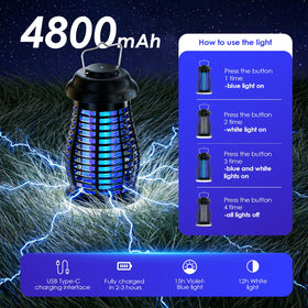 Otlotrte bug zapper doubles as a camping lantern with two modes.