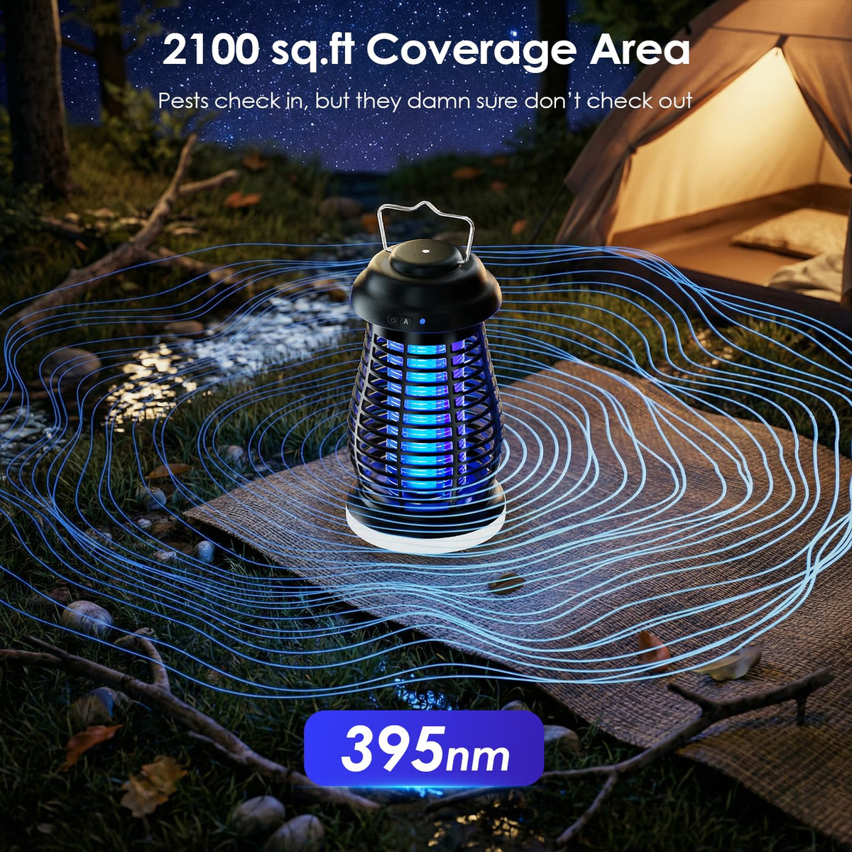 Otlotrte bug zapper is IP67 waterproof and rugged for all weather conditions.